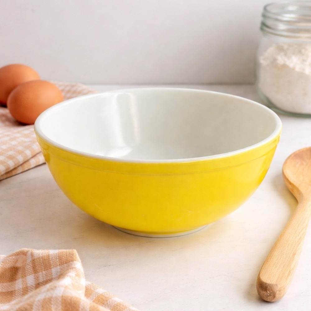 Pyrex Vintage 403 Mixing Bowl Yellow Retro MCM Kitchenware Size 2.5qt 8.75in